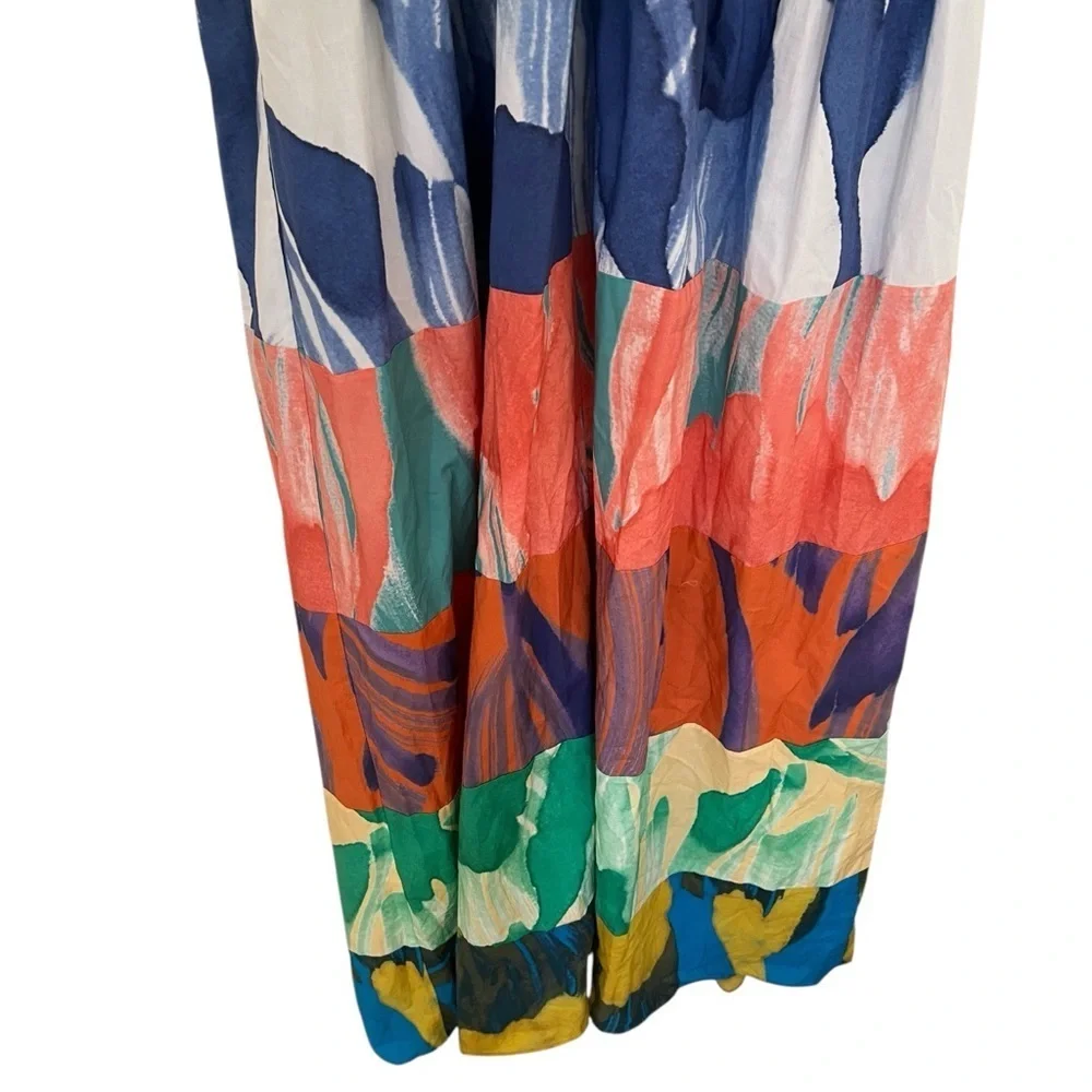 Odeeh Tuckernuck Multicolor Watercolor Maxi Dress NWT 42 - Picture 6 of 11